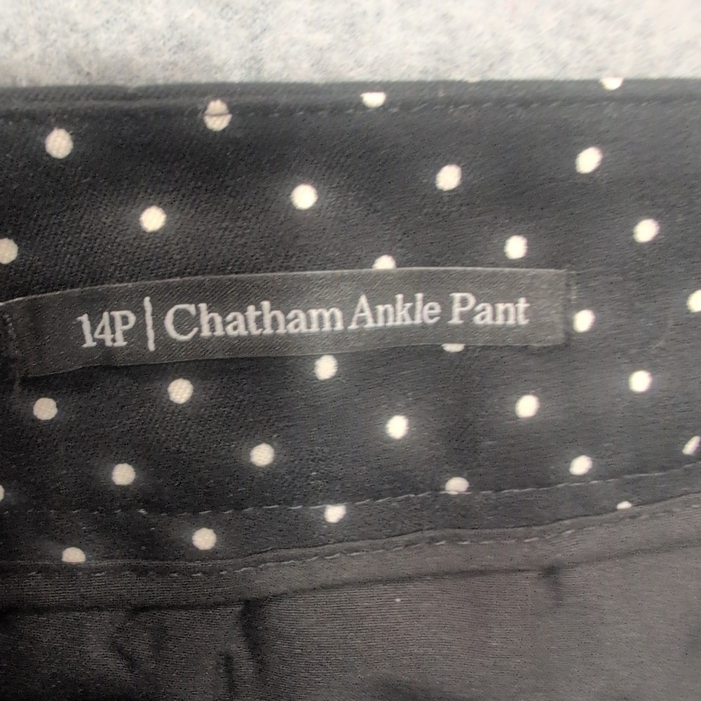 Talbots Chatham Ankle Pants Black White Polka Dot Size 14P‎ - Picture 3 of 5